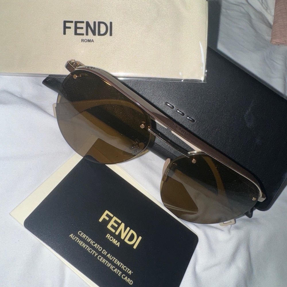 Fendi Gold and Black Sunglasses